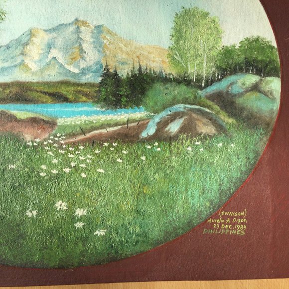 Landscape original painting 1984 Aurelio A Dizon Philippines - Picture 4 of 7